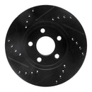 R1 00-05 Chrysler Neon Front Right Drilled & Slotted Black Brake Rotor