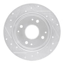 R1 98-02 Acura CL Rear Right Drilled & Slotted Silver Brake Rotor