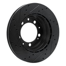 R1 86-95 Porsche 944 Turbo Rear Right Drilled & Slotted Black Brake Rotor