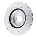R1 22-25 Ford Maverick Front Right Drilled & Slotted Silver Brake Rotor