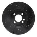 R1 07-15 Mini Cooper Front Drilled & Slotted Black Brake Rotor Set