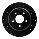 R1 03-11 Ford Crown Victoria Rear Drilled & Slotted Black Brake Rotor Set