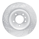 R1 20-25 Land Rover Defender 90 Rear Right Drilled & Slotted Silver Brake Rotor
