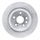 R1 21-25 Lexus RC350 Rear Drilled & Slotted Silver Brake Rotor Set