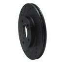 R1 17-22 Hyundai Ioniq Front Left Drilled & Slotted Black Brake Rotor