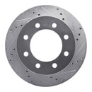 R1 00-02 Dodge Ram 3500 Front Right Drilled & Slotted Silver Brake Rotor