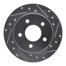 R1 94-04 Ford Mustang Rear Right Drilled & Slotted Silver Brake Rotor