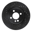 R1 07-15 Mini Cooper Front Drilled & Slotted Black Brake Rotor Set