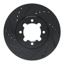 R1 83-84 Toyota Cressida Front Left Drilled & Slotted Black Brake Rotor