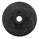 R1 72-73 Ford Gran Torino Front Left Drilled & Slotted Black Brake Rotor