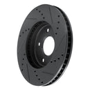 R1 11-25 Chevrolet City Express Front Left Drilled & Slotted Black Brake Rotor