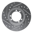 R1 92-04 Hummer H1 Rear Right Front Right Drilled & Slotted Silver Brake Rotor
