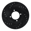 R1 84-87 Toyota Cressida Front Right Drilled & Slotted Black Brake Rotor