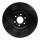 R1 04-11 Cadillac CTS Front Right Drilled & Slotted Black Brake Rotor