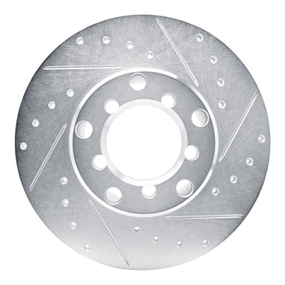 R1 65-73 Mercedes-Benz 220 Front Right Drilled & Slotted Silver Brake Rotor