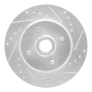 R1 93-93 Ford Mustang Front Right Drilled & Slotted Silver Brake Rotor