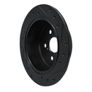 R1 86-93 Lexus ES250 Rear Left Drilled & Slotted Black Brake Rotor
