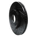 R1 10-13 Kia Forte Front Left Drilled & Slotted Black Brake Rotor