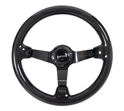 NRG Carbon Fiber Steering Wheel (350mm) Deep Dish - Full Carbon