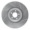 R1 2012-2018 Audi A6 Quattro Front Left Drilled & Slotted Silver Brake Rotor