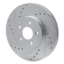 R1 01-08 Ford Mondeo (Mexico) Front Left Drilled & Slotted Silver Brake Rotor
