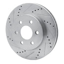 R1 98-99 Cadillac DEVILLE Front Left Drilled & Slotted Silver Brake Rotor