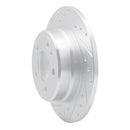 R1 87-92 BMW 735I Rear Left Drilled & Slotted Silver Brake Rotor