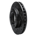 R1 71-91 Chevrolet K10 Front Left Drilled & Slotted Black Brake Rotor