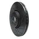 R1 10-16 Volvo XC60 Front Right Drilled & Slotted Black Brake Rotor