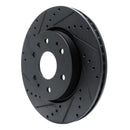 R1 23-25 Chevrolet Colorado Front Left Drilled & Slotted Black Brake Rotor