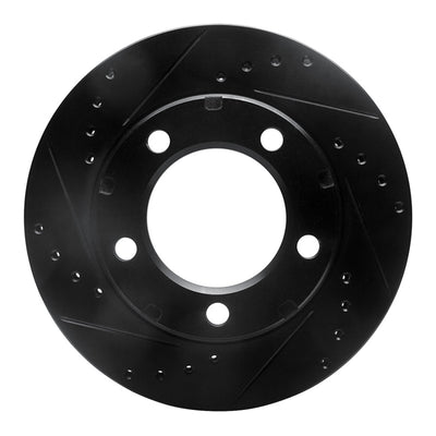 R1 80-93 Dodge Ramcharger 4WD Front Left Drilled & Slotted Black Brake Rotor