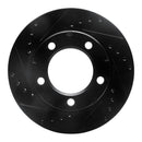 R1 80-93 Dodge Ramcharger 4WD Front Left Drilled & Slotted Black Brake Rotor