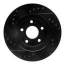 R1 89-90 Ford Thunderbird Front Right Drilled & Slotted Black Brake Rotor