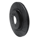 R1 14-24 Land Rover Range Rover Sport Rear Right Drilled & Slotted Black Brake Rotor