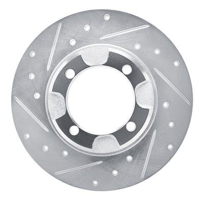 R1 85-91 Dodge COLT Front Left Drilled & Slotted Silver Brake Rotor