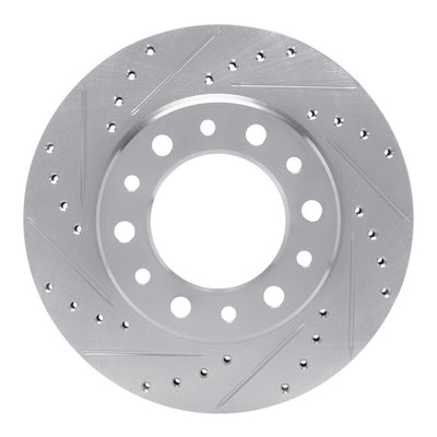R1 76-89 Toyota Land Cruiser Front Left Drilled & Slotted Black Brake Rotor