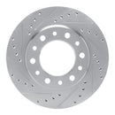 R1 76-89 Toyota Land Cruiser Front Left Drilled & Slotted Black Brake Rotor