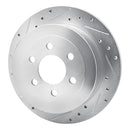 R1 03-04 Dodge DAKOTA RWD Rear Left Drilled & Slotted Silver Brake Rotor