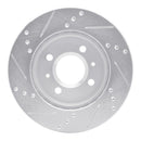 R1 91-02 Saturn SC Front Right Drilled & Slotted Silver Brake Rotor
