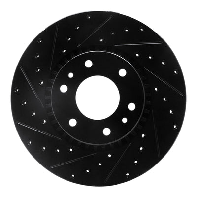 R1 02-09 Buick Rainier Front Left Drilled & Slotted Black Brake Rotor