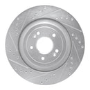 R1 19-22 Genesis G90 Rear Drilled & Slotted Silver Brake Rotor Set