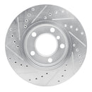 R1 11-16 Mini Cooper Paceman Front Right Drilled & Slotted Silver Brake Rotor