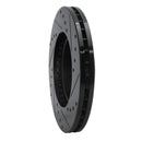 R1 92-98 Lexus SC300 Front Left Drilled & Slotted Black Brake Rotor
