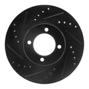 R1 84-87 Toyota Corolla (US/Canada) Front Left Drilled & Slotted Black Brake Rotor