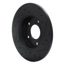 R1 92-05 Buick LeSabre Rear Left Drilled & Slotted Black Brake Rotor
