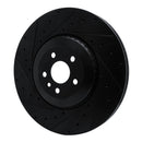 R1 21-25 Jaguar F-Pace Front Left Drilled & Slotted Black Brake Rotor