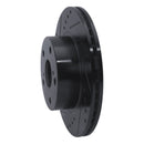 R1 89-92 Toyota Cressida Front Left Drilled & Slotted Black Brake Rotor