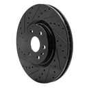 R1 10-16 Cadillac SRX Front Left Drilled & Slotted Black Brake Rotor