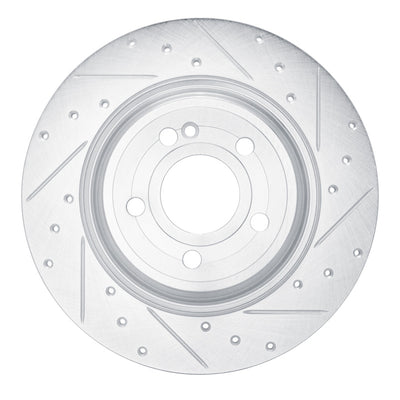R1 2020-2025 Mercedes-Benz CLA250 Rear Right Drilled & Slotted Silver Brake Rotor