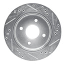 R1 95-04 Ford CONTOUR Rear Left Drilled & Slotted Silver Brake Rotor